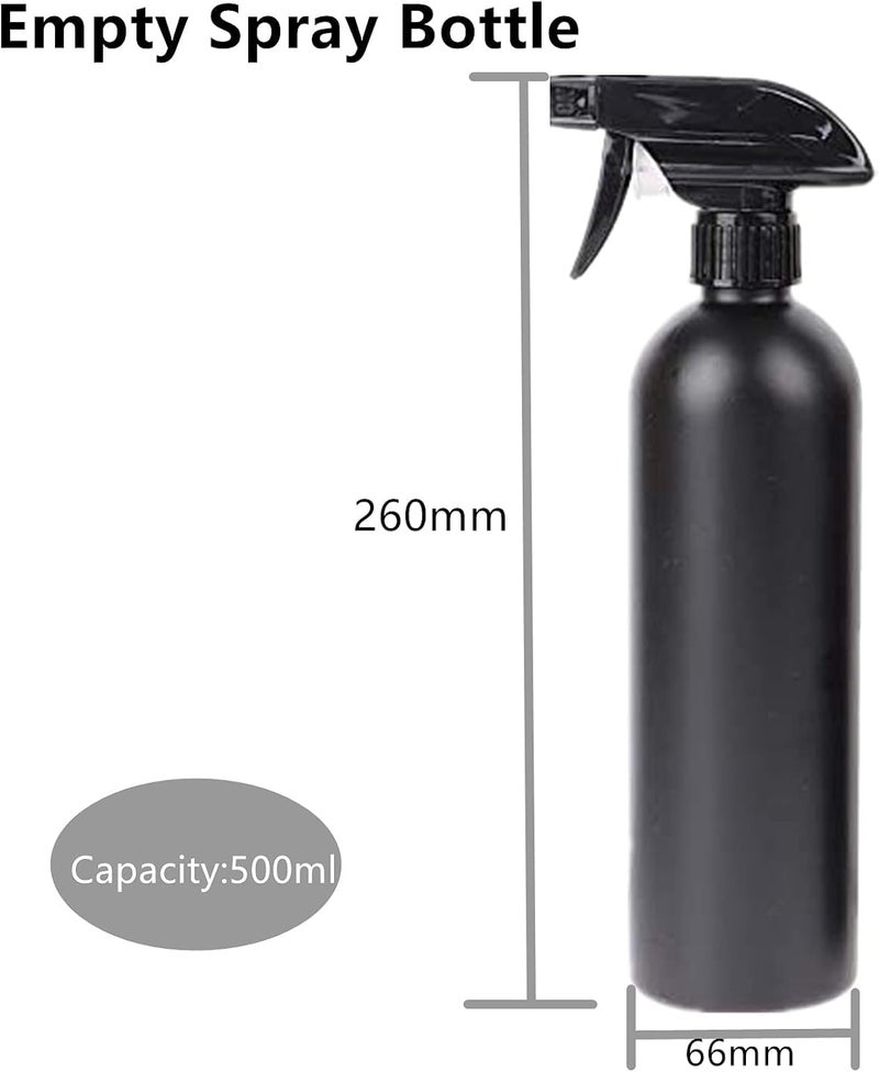 PEPAXON Plastic Spray Bottle for Hair Plant Mister, Cleaning, 500ml Black, Pack of 2, 17OZ - Image 5